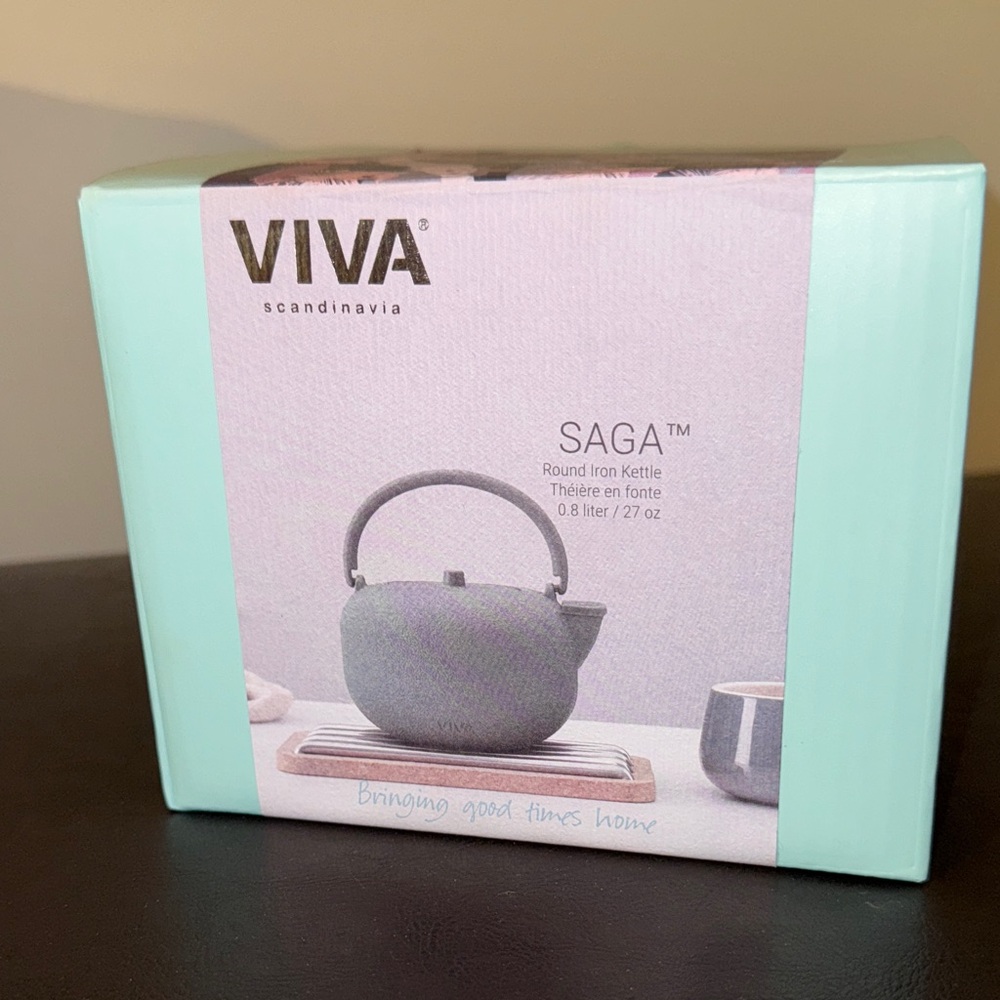 MAKE OFFER! VIVA Scandinavia Round Iron Kettle new in box teapot